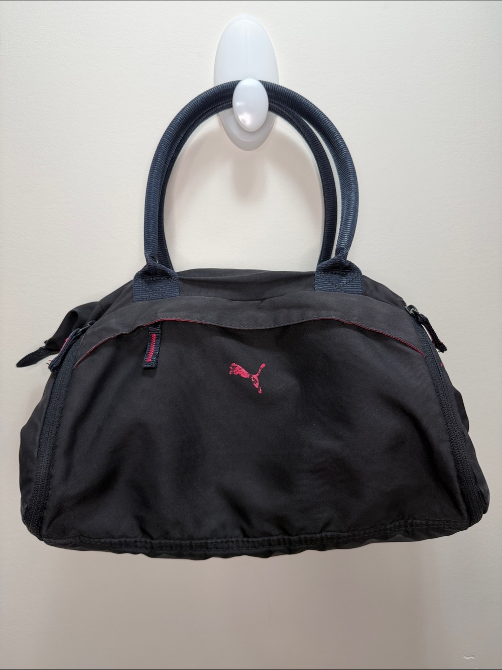 Y2K Puma Small Dark Blue/ Black Handbag Duffle 9 Height x 11 x 11